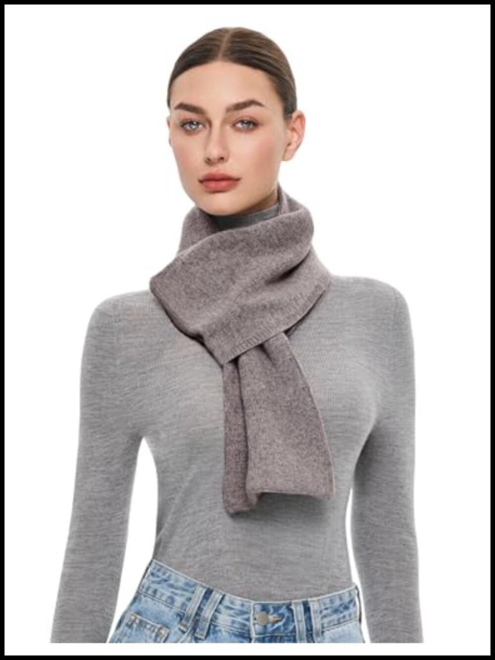 100% Wool Chunky Pull Through Scarf Cozy Winter Wrap Gift Box